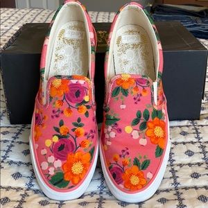 Keds x Rifle Paper Co. floral print slip ones.